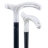 1930's French Art Deco Silver Fritz: Black Stamina Wood Alpaca Silver Walking Sticks - Tophatter Daily Deals