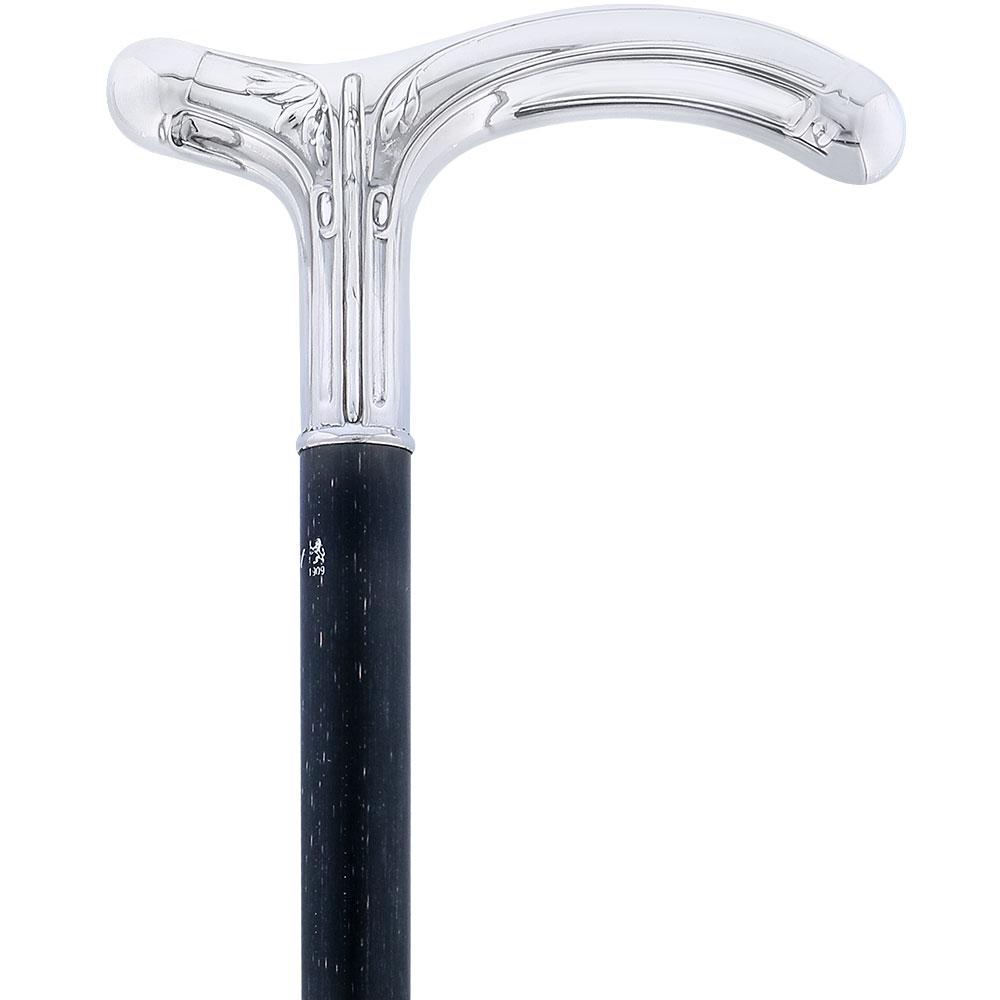 1930's French Art Deco Silver Fritz: Black Stamina Wood Alpaca Silver Walking Sticks - Tophatter Daily Deals