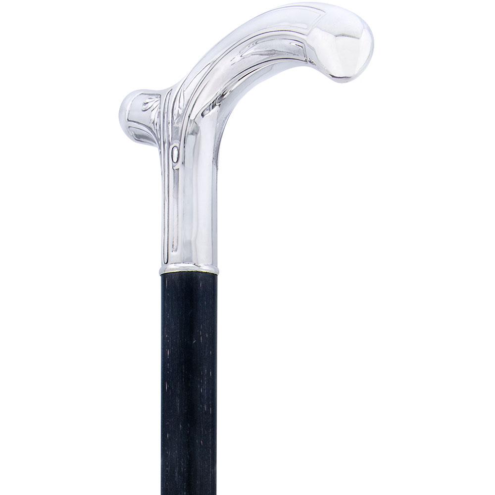 1930's French Art Deco Silver Fritz: Black Stamina Wood Alpaca Silver Walking Sticks - Tophatter Daily Deals