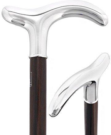 Silver Plated Fritz Handle on Macassar Carbon Fiber Shaft Alpaca Silver Walking Sticks - Tophatter Daily Deals