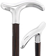 Silver Plated Fritz Handle on Macassar Carbon Fiber Shaft Alpaca Silver Walking Sticks - Tophatter Daily Deals