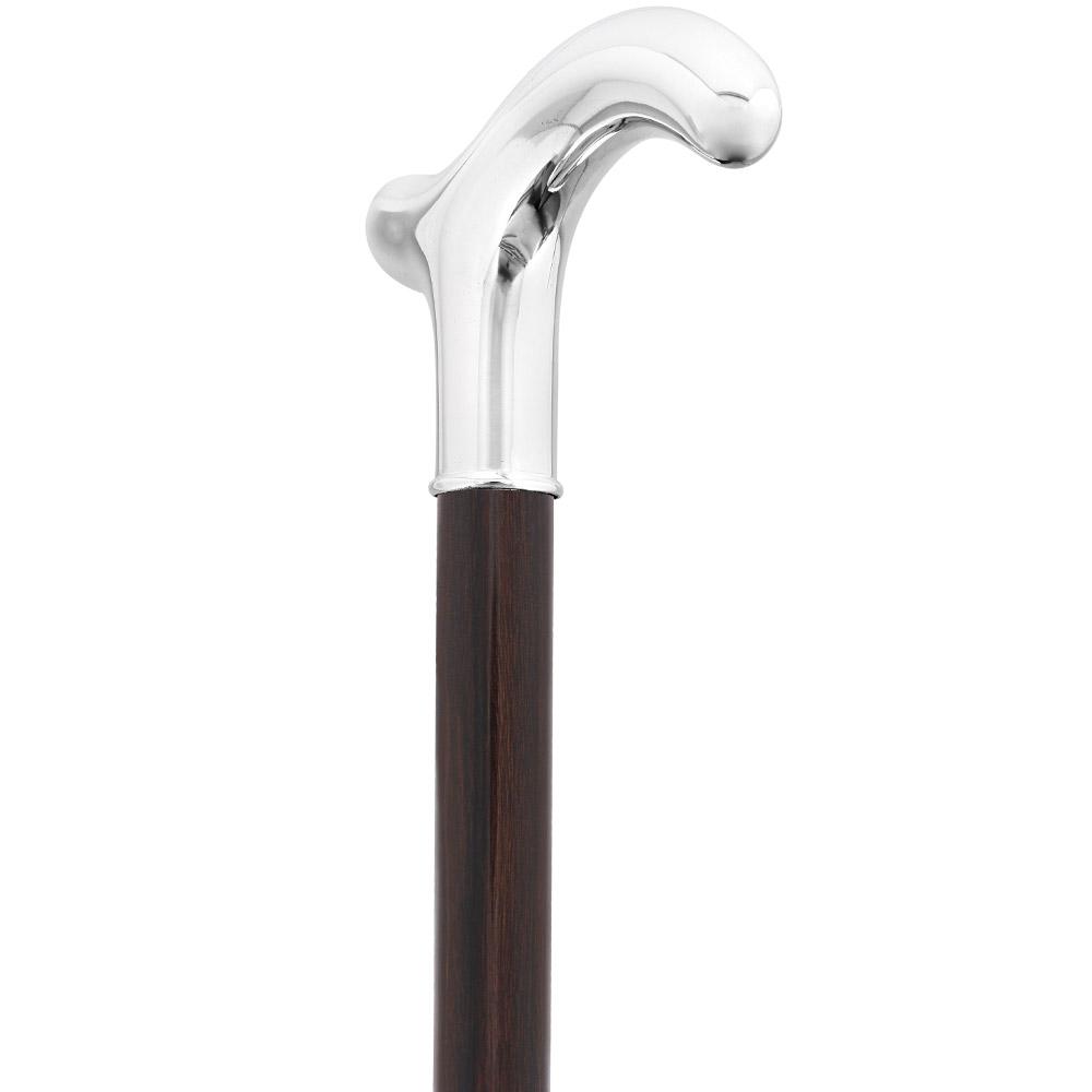 Silver Plated Fritz Handle on Macassar Carbon Fiber Shaft Alpaca Silver Walking Sticks - Tophatter Daily Deals