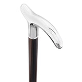 Silver Plated Fritz Handle on Macassar Carbon Fiber Shaft Alpaca Silver Walking Sticks - Tophatter Daily Deals
