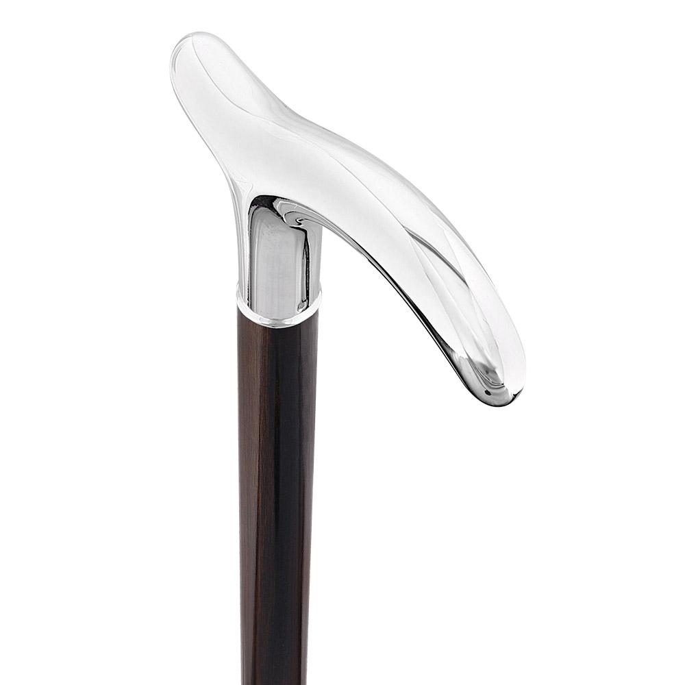 Silver Plated Fritz Handle on Macassar Carbon Fiber Shaft Alpaca Silver Walking Sticks - Tophatter Daily Deals