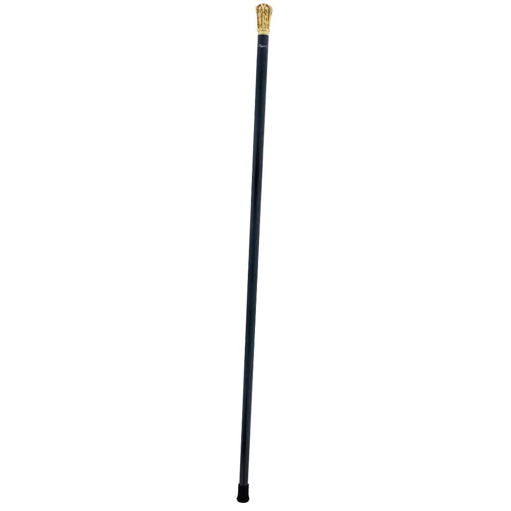 14K Gold Roman Cathedral Antique Reproduction Knob Handle Walking Stick With Stamina Wood Shaft