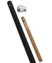 French Silver Knob Flask Tippling Stick: Stamina Wood Flask Canes - Tophatter Daily Deals