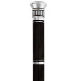 French Flask Tippling Stick: Silver Knob & Ebony-Carbon Shaft Flask Canes - Tophatter Daily Deals