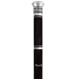 French Flask Tippling Stick: Silver Knob & Ebony-Carbon Shaft Flask Canes - Tophatter Daily Deals