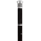 French Flask Tippling Stick: Silver Knob & Ebony-Carbon Shaft Flask Canes - Tophatter Daily Deals