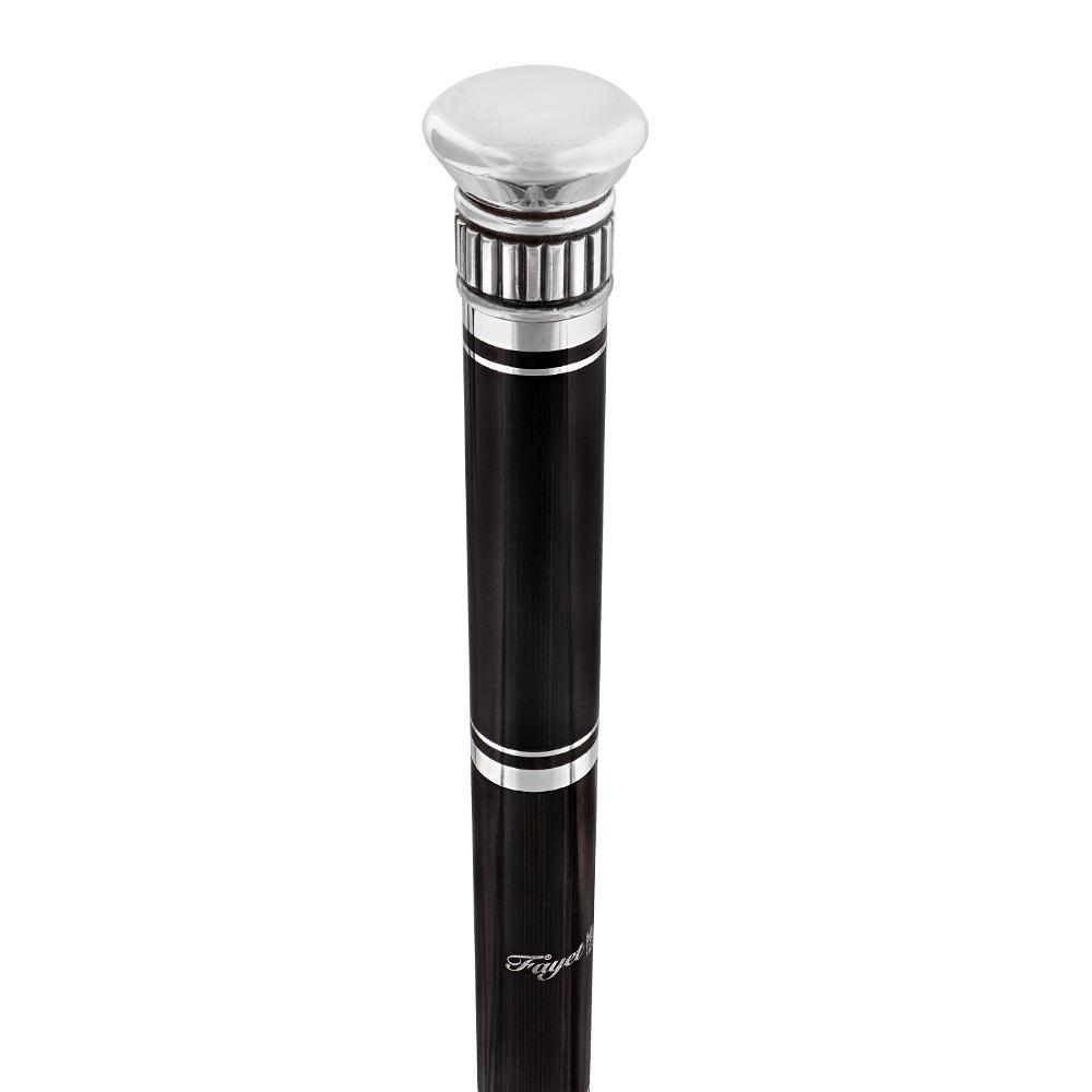 French Flask Tippling Stick: Silver Knob & Ebony-Carbon Shaft Flask Canes - Tophatter Daily Deals