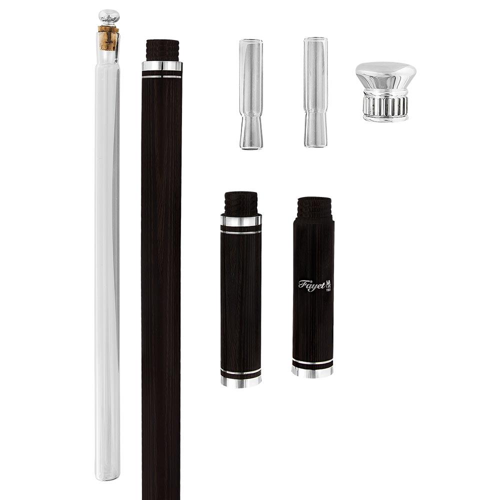 French Flask Tippling Stick: Silver Knob & Ebony-Carbon Shaft Flask Canes - Tophatter Daily Deals