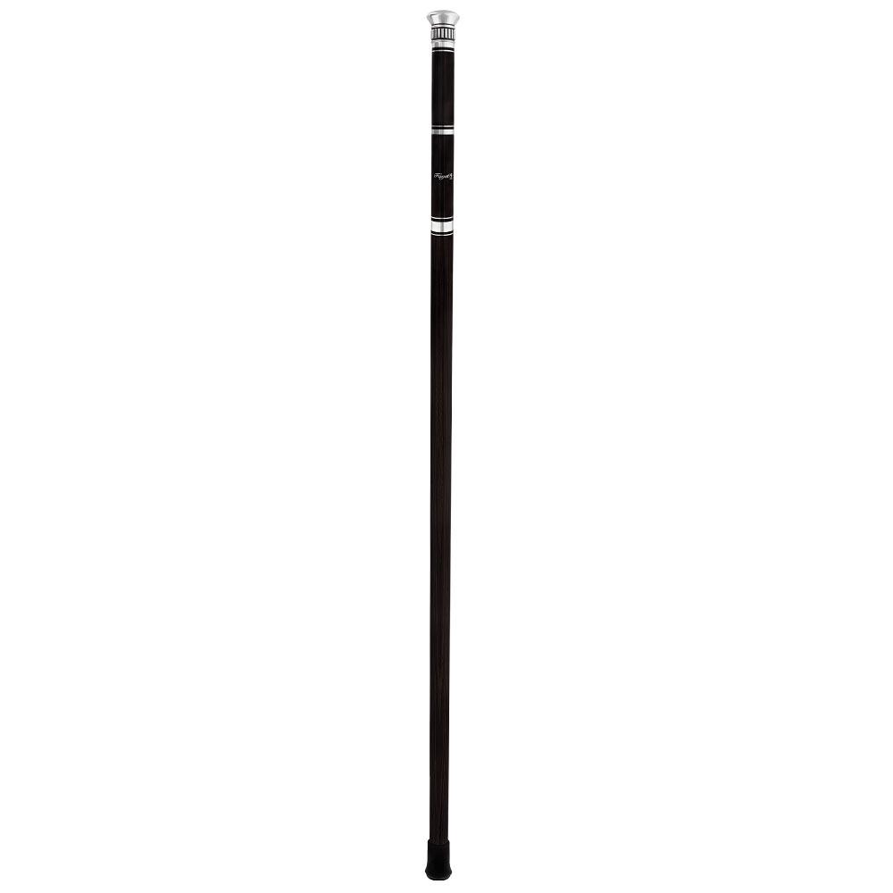 French Flask Tippling Stick: Silver Knob & Ebony-Carbon Shaft Flask Canes - Tophatter Daily Deals