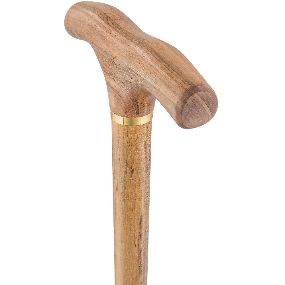 French Gadget Corkscrew Cane: Olivewood T-Handle & Maple Shaft Gadget Walking Canes - Tophatter Daily Deals