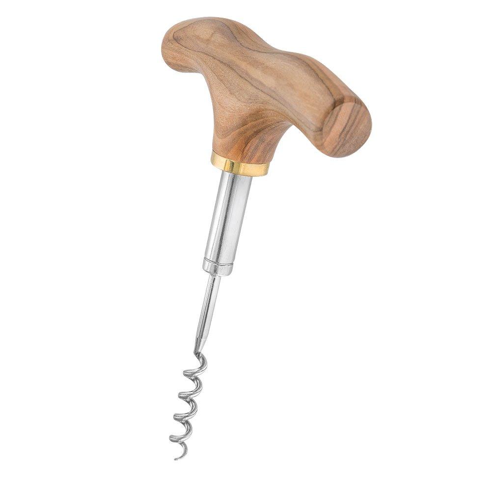 French Gadget Corkscrew Cane: Olivewood T-Handle & Maple Shaft Gadget Walking Canes - Tophatter Daily Deals