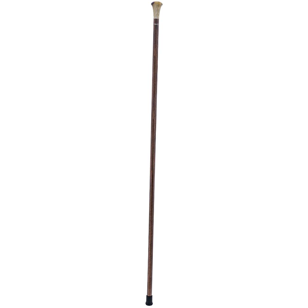 French Faux Horn Knob Cane: Brown Beechwood Shaft Horn Handle Walking Canes - Tophatter Daily Deals
