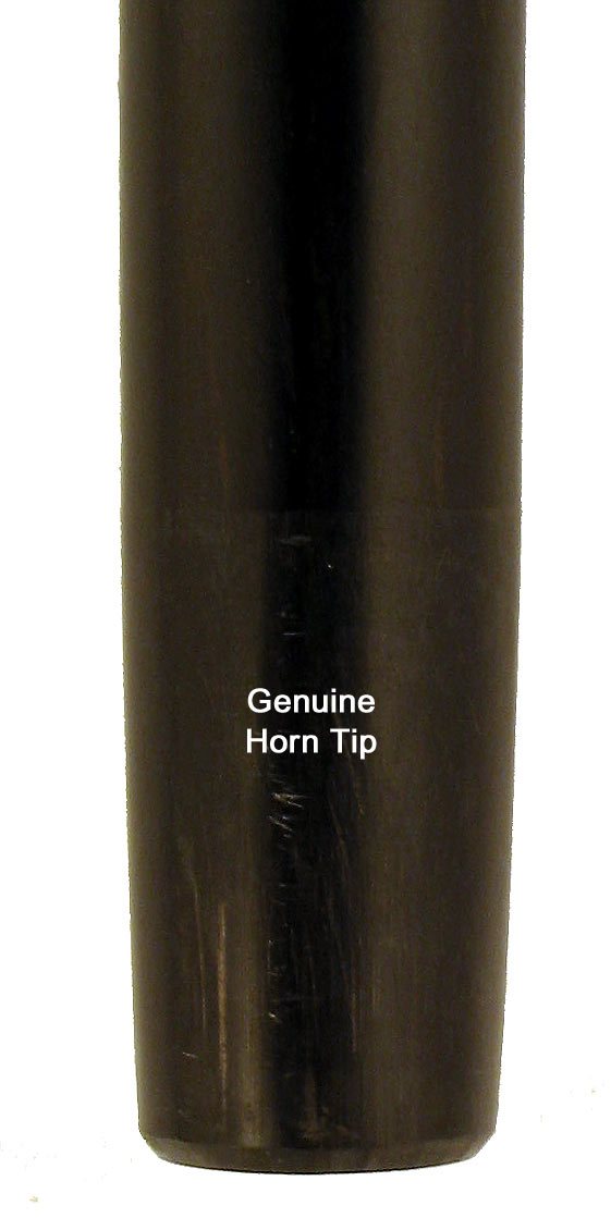 L Shape Blonde Horn Derby Walking Cane With Ebony Wood Shaft And Brass Collar Horn Handle Walking Canes - Tophatter Daily Deals