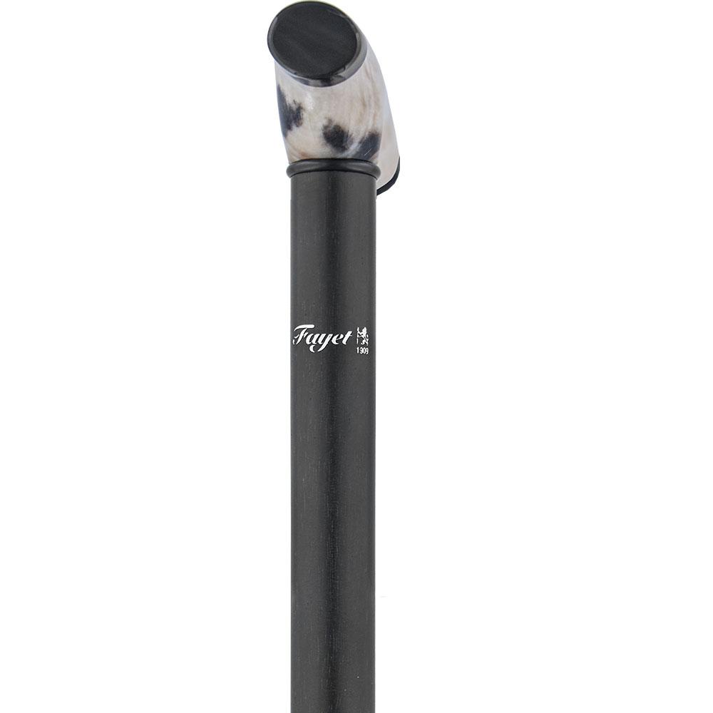 French Two-Tone Blonde Carved Horn Fritz: Cane Ebony Shaft Horn Handle Walking Canes - Tophatter Daily Deals