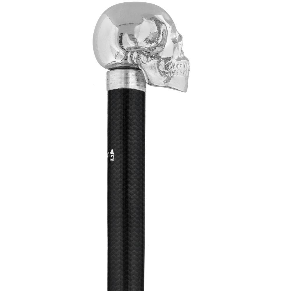 French Chrome Skull Handle Sword Stick: Carbon Fiber Shaft Skull Walking Canes Dragon Walking Canes - Tophatter Daily Deals