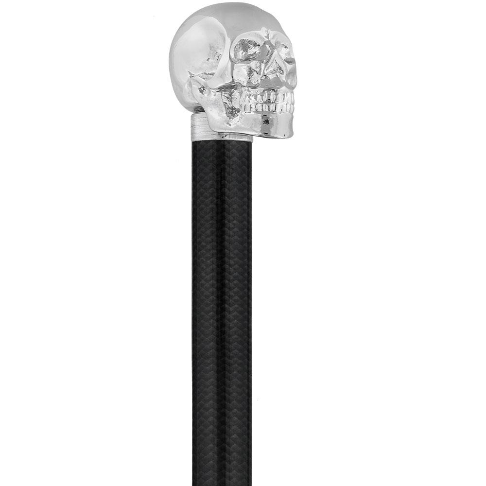 French Chrome Skull Handle Sword Stick: Carbon Fiber Shaft Skull Walking Canes Dragon Walking Canes - Tophatter Daily Deals