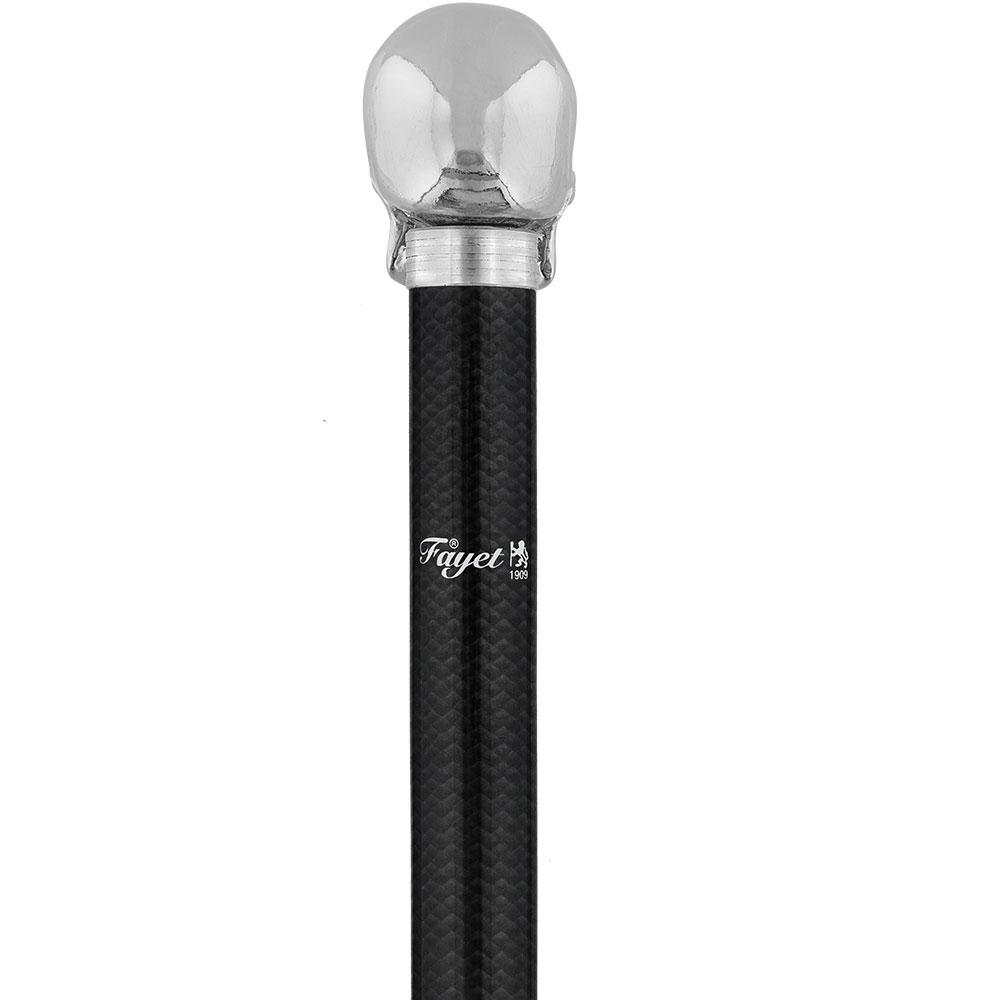 French Chrome Skull Handle Sword Stick: Carbon Fiber Shaft Skull Walking Canes Dragon Walking Canes - Tophatter Daily Deals