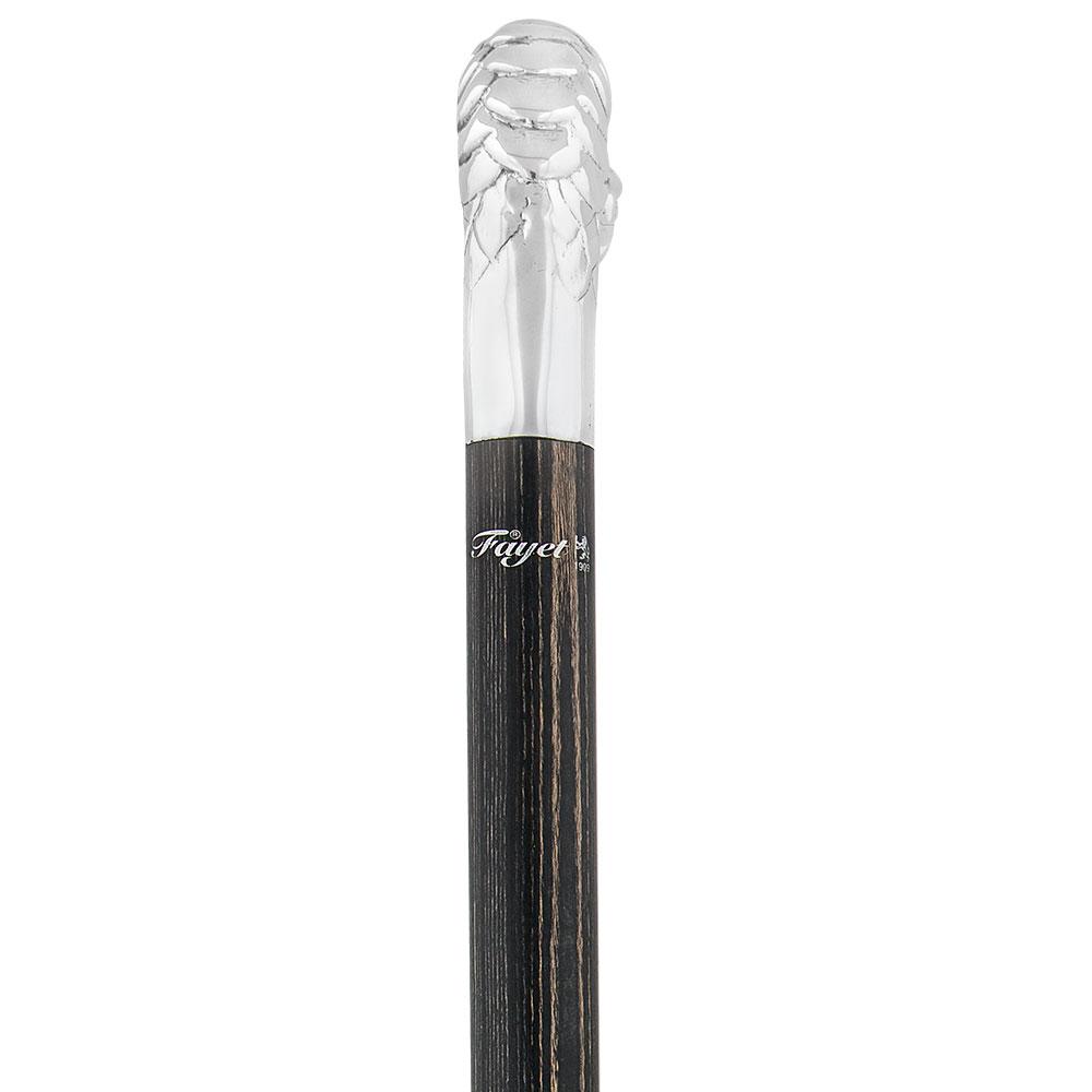 Dragon Cane Silver Plated Fritz Handle w/ Carbon Fiber Shaft Skull Walking Canes Dragon Walking Canes - Tophatter Daily Deals