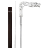 French Dragon Sword Cane: Silver Plated Fritz, Stamina Wood Skull Walking Canes Dragon Walking Canes - Tophatter Daily Deals