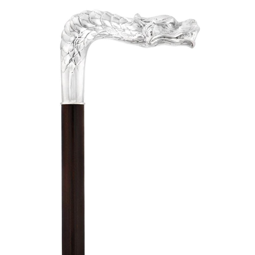 French Dragon Sword Cane: Silver Plated Fritz, Stamina Wood Skull Walking Canes Dragon Walking Canes - Tophatter Daily Deals