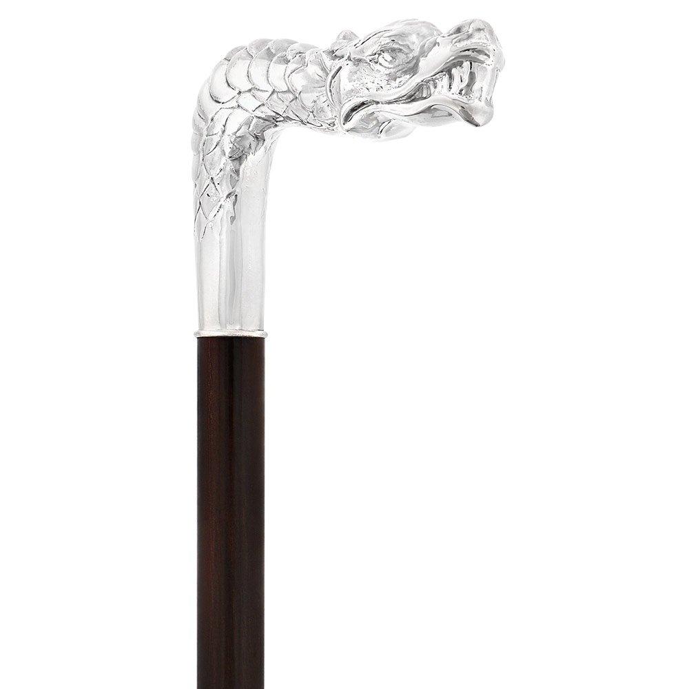 French Dragon Sword Cane: Silver Plated Fritz, Stamina Wood Skull Walking Canes Dragon Walking Canes - Tophatter Daily Deals