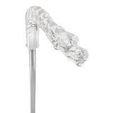 French Dragon Sword Cane: Silver Plated Fritz, Stamina Wood Skull Walking Canes Dragon Walking Canes - Tophatter Daily Deals