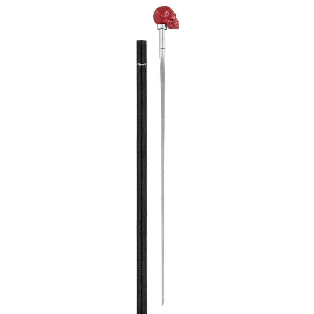 Red Skull Handle Sword Walking Stick with Carbon Fiber Shaft Skull Walking Canes Dragon Walking Canes - Tophatter Daily Deals
