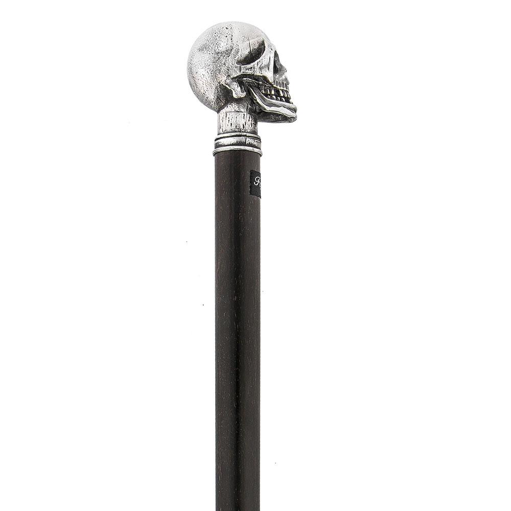 Solid Pewter Skull Handle Walking Cane w/ Carbon Fiber Macassar Ebony Shaft Skull Walking Canes Dragon Walking Canes - Tophatter Daily Deals
