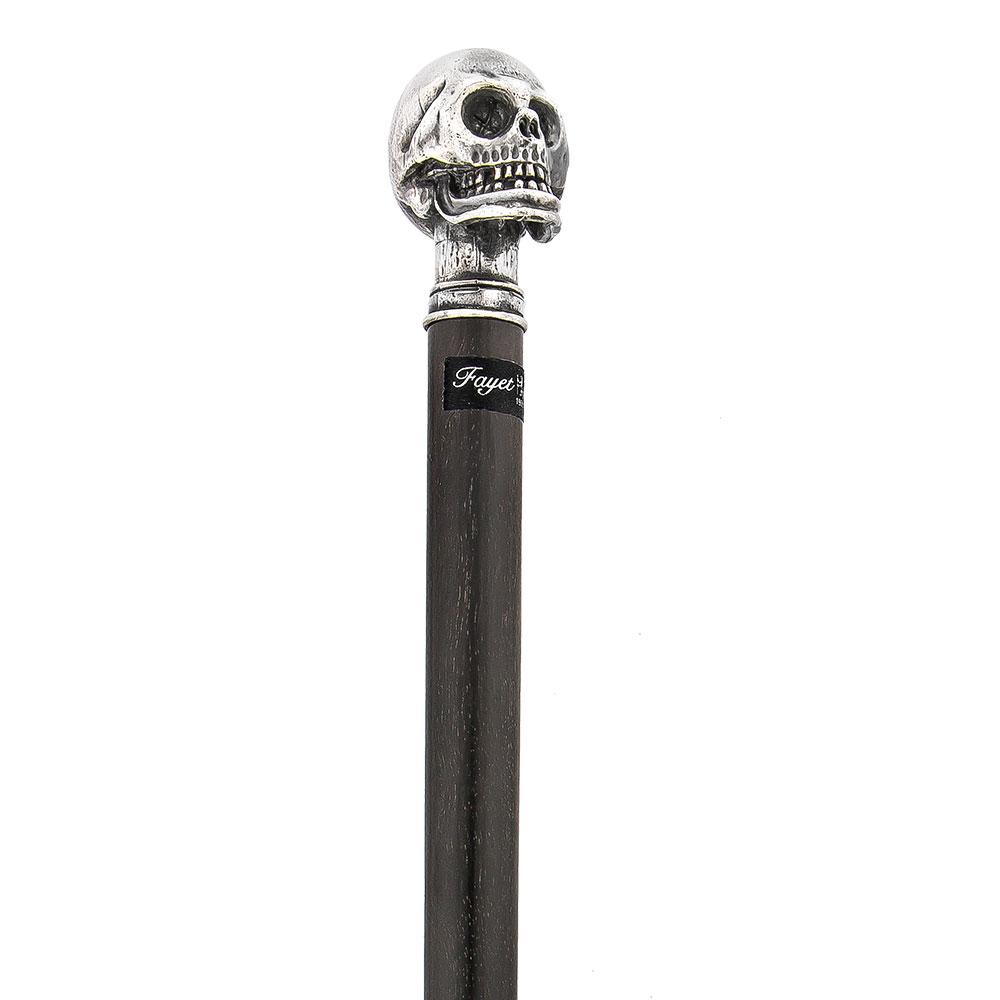 Solid Pewter Skull Handle Walking Cane w/ Carbon Fiber Macassar Ebony Shaft Skull Walking Canes Dragon Walking Canes - Tophatter Daily Deals