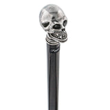 Solid Pewter Skull Handle Walking Cane w/ Carbon Fiber Macassar Ebony Shaft Skull Walking Canes Dragon Walking Canes - Tophatter Daily Deals