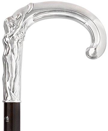 French Eve & Snake Silver Plated Cane: Carbon Fiber Shaft Snake Walking Canes - Tophatter Daily Deals