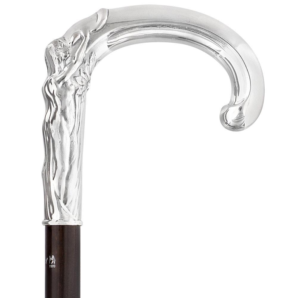 French Eve & Snake Silver Plated Cane: Carbon Fiber Shaft Snake Walking Canes - Tophatter Daily Deals