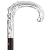 French Eve & Snake Silver Plated Cane: Carbon Fiber Shaft Snake Walking Canes - Tophatter Daily Deals