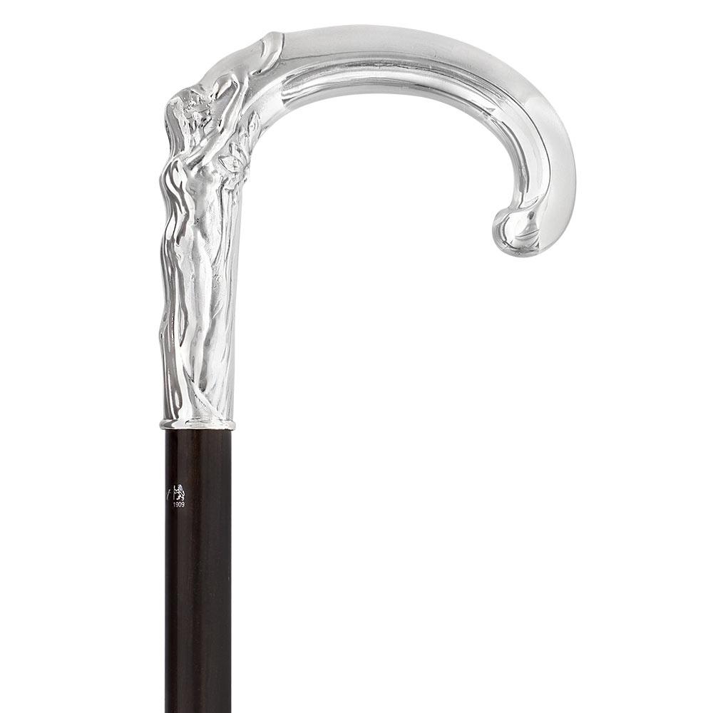 French Eve & Snake Silver Plated Cane: Carbon Fiber Shaft Snake Walking Canes - Tophatter Daily Deals
