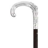French Eve & Snake Silver Plated Cane: Carbon Fiber Shaft Snake Walking Canes - Tophatter Daily Deals