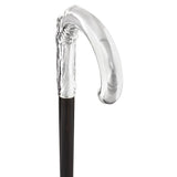 French Eve & Snake Silver Plated Cane: Carbon Fiber Shaft Snake Walking Canes - Tophatter Daily Deals
