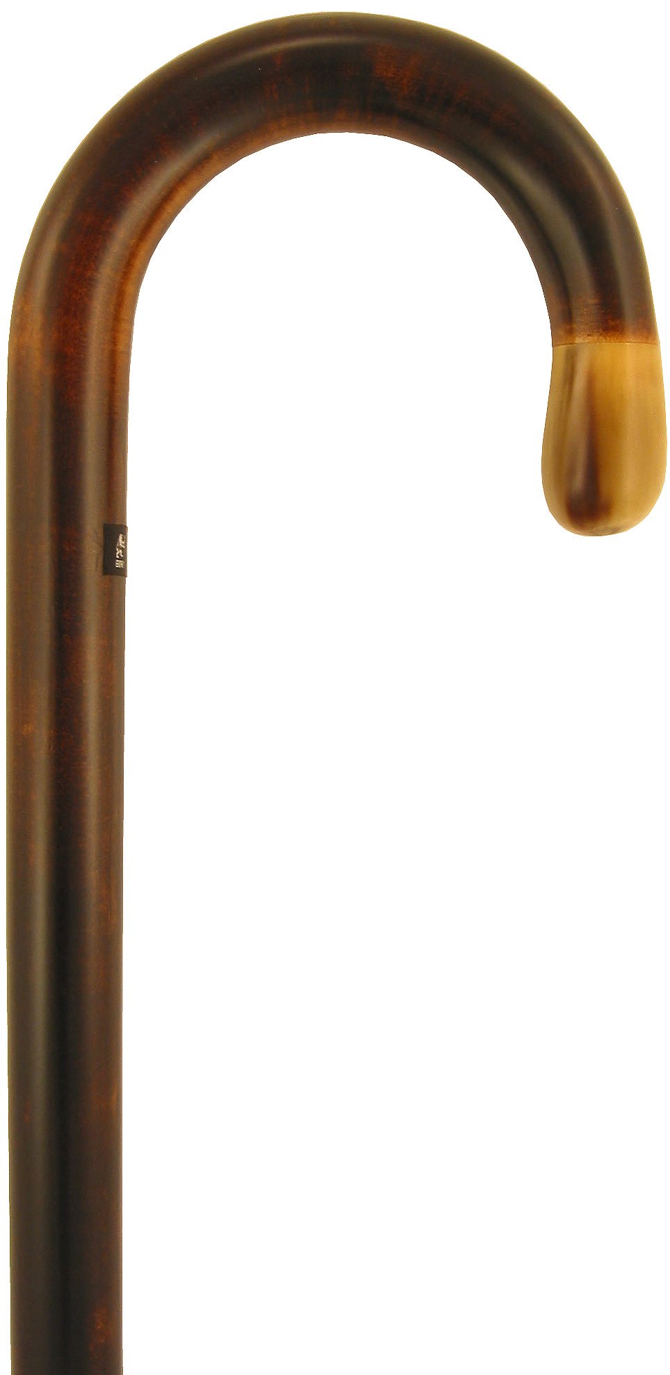 French Authentic: Blonde Horn Ball Cane with Dark Maple Tourist Handled Canes - Tophatter Daily Deals