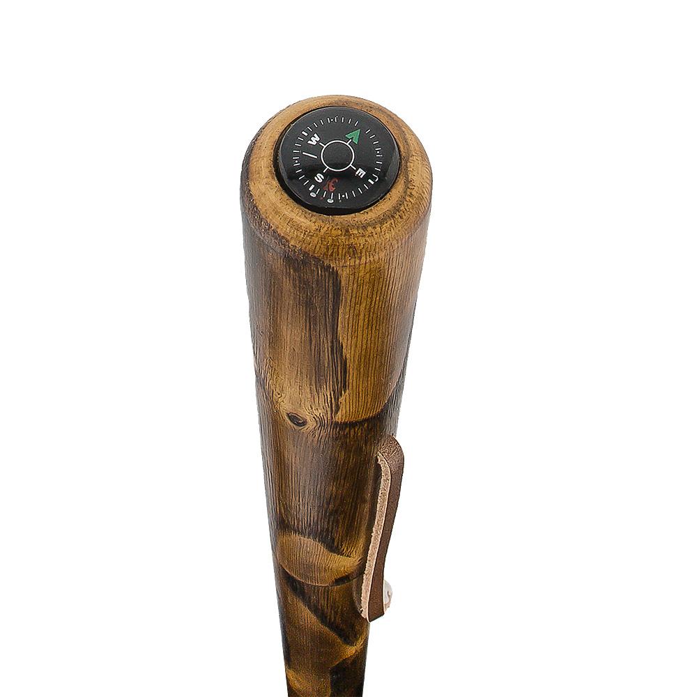 Brown Natural Chestnut Wood Sword-Gadget Hiking Staff w/ Compass Sword Canes - Tophatter Daily Deals