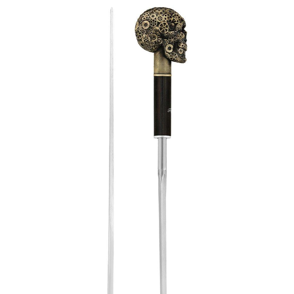Steampunk Gears & Sword Cane w/ Black Stamina Wood Shaft (Designed by 2 Saints in Paris) Sword Canes - Tophatter Daily Deals