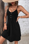 Decorative Button Scoop Neck Cami Dress Casual Dresses - Tophatter Daily Deals