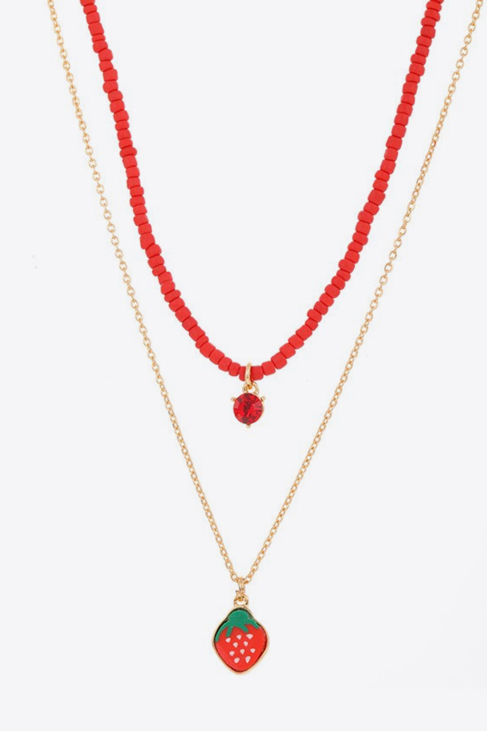 Fruit Pendant Double-Layered Necklace Scarlett One Size Necklaces - Tophatter Daily Deals