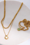 Copper 14K Gold-Plated Round Shape Aventurine Pendant Necklace Necklaces - Tophatter Daily Deals