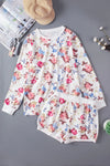 Floral Long Sleeve Top and Shorts Lounge Set Loungewear Sets - Tophatter Daily Deals