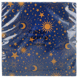Pack of 20 Celestial Napkins | Sun, Moon & Stars Disposable Paper Napkins - 30cm Napkins - Tophatter Daily Deals