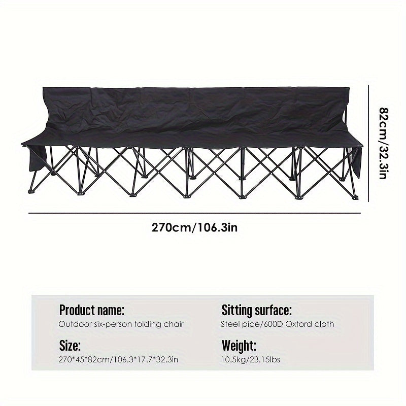 6-Person Folding Bench with Storage Pockets Camp Furniture - Tophatter Daily Deals