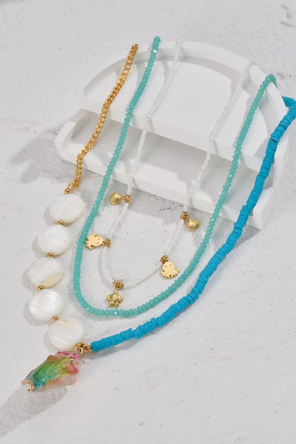 Three-Piece Beaded Necklace Set Necklaces - Tophatter Daily Deals