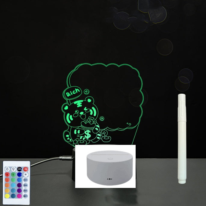 3D Acrylic Board Handwriting Message Board LED Light Style9 White B 0 - Tophatter Daily Deals